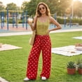 thumbnail image 4 of Women's Cotton Linen Polka Dots Loose Fit Pants Wide Leg Baggy Fall Jeans | Jeans for Women, Mid Waist Denim, Pants with Pocket, Fall Clothes, Y2k, Straight Leg, 4 of 7