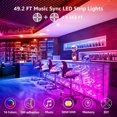 thumbnail image 3 of Lepro 49.2ft LED Lights for Bedroom,Sync to Music, 5050 SMD LEDs, RGB Color Changing + 6500K White LED Strips light with Remote, for Christmas Party Decor, 3 of 10