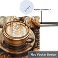 thumbnail image 5 of Coffee Theme Rod Pocket Thermal Insulated Curtain Valance Cafe Beans Cake Privacy Window Valances for Living Room Kitchen 54 by 18 in, 1 Panel, 5 of 6