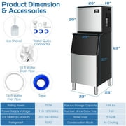 Costway Split Commercial Ice Maker 353LBS/24H Ice Machine w/ 198 LBS Storage Bin