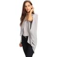 thumbnail image 2 of Women's Solid Casual Lightweight 3/4 Sleeve Loose Fit Open Front Cardigan, 2 of 5