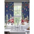 thumbnail image 2 of Blue Christmas Sheer Curtains 63 Inch Length 2 Panels Set Window Treatments, Xmas Snowman Truck Snowflake Tree Balls Rod Pocket Semi Curtains for Living Room/Bedroom/Kitchen Décor, 104"W x 63"L, 2 of 7