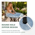 thumbnail image 4 of Round Outdoor Tablecloth with Umbrella Hole and Zipper, Blue Beach Coastal Tablecloth with Elastic Waterproof, Summer Nautical Starfish Shell Coral Vintage Patio Table Covers for 31" - 35" Tables, 4 of 9