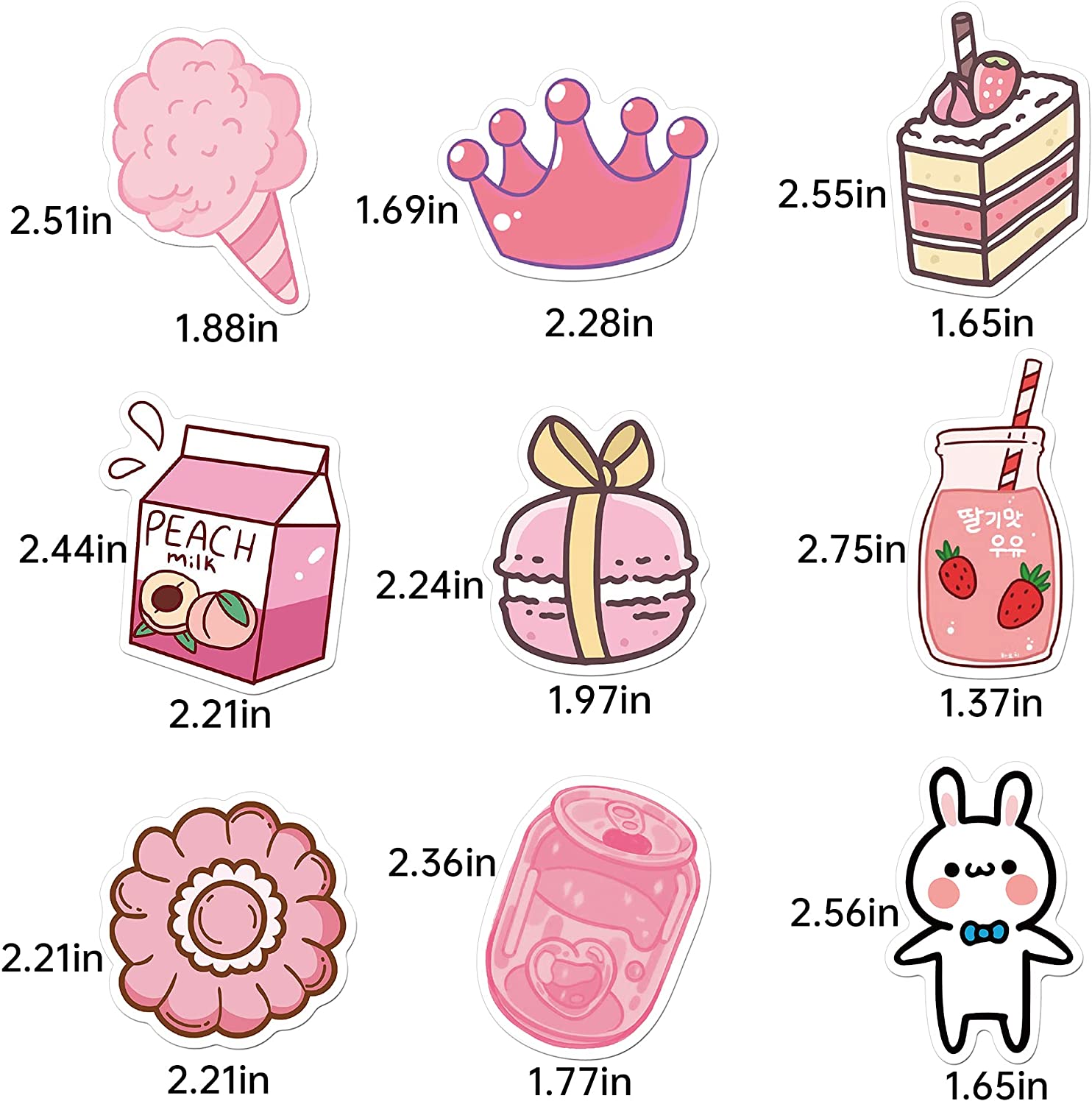 BESTSKY  Pink Stickers for Water Bottles,Cute Vsco Vinyl Laptop Stickers,Waterproof Aesthetic Stickers,Kawaii Sticker Pack for Kids Girls(Pink rabbit) - image 4 of 7