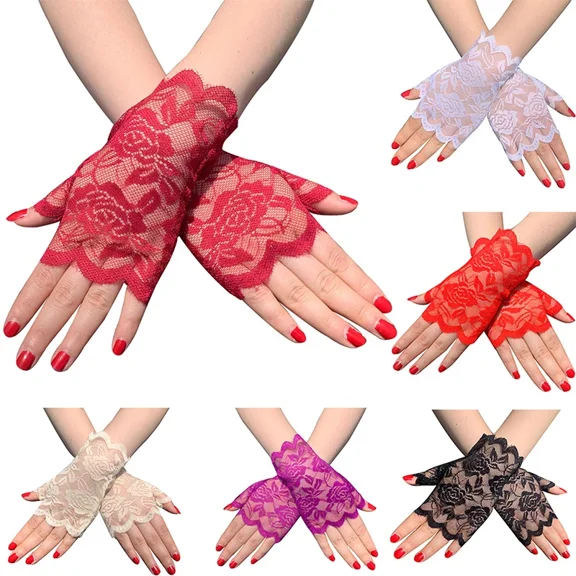 New Women Sailor Dance Gloves Summer Driving Sunscreen Lace Gloves Long Fingerless Ladies Fishnet Gloves Mesh Mitten Handschoen