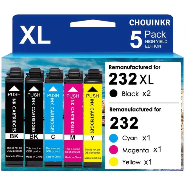 Cartuchos de tinta CHOUINKR 232XL reacondicionados para Epson 232XL