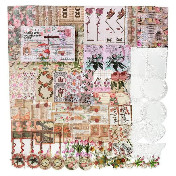 100 Uds. Pegatina Vintage para áLbum de Recortes para Diario Basura Adorno EstéTico DIY Collage áLbum Marcos de Fotos A
