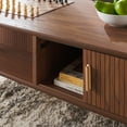 thumbnail image 4 of SAFAVIEH Tealla Modern 2 Door Wood Coffee Table, Walnut/Gold, 4 of 12