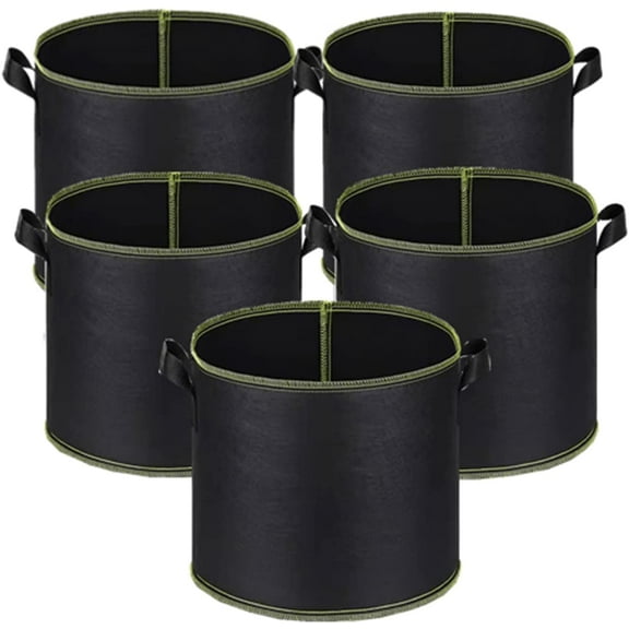 NAMZI 5-Pack 20 Gallon Grow Bags Heavy Duty Thickened Nonwoven Fabric Pots Plant Grow Bags with Handles,for Low Stress Plant Training Fruits, Vegetables, and Flowers(Black)