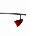 thumbnail image 3 of 5 Light 120V Metal Track Light Fixture with Glass Shade, Black and Red- Saltoro Sherpi, 3 of 5