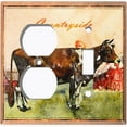 thumbnail image 4 of Metal Light Switch Plate Cover Cute Countryside Cow Animal Farm ANM001, 4 of 13