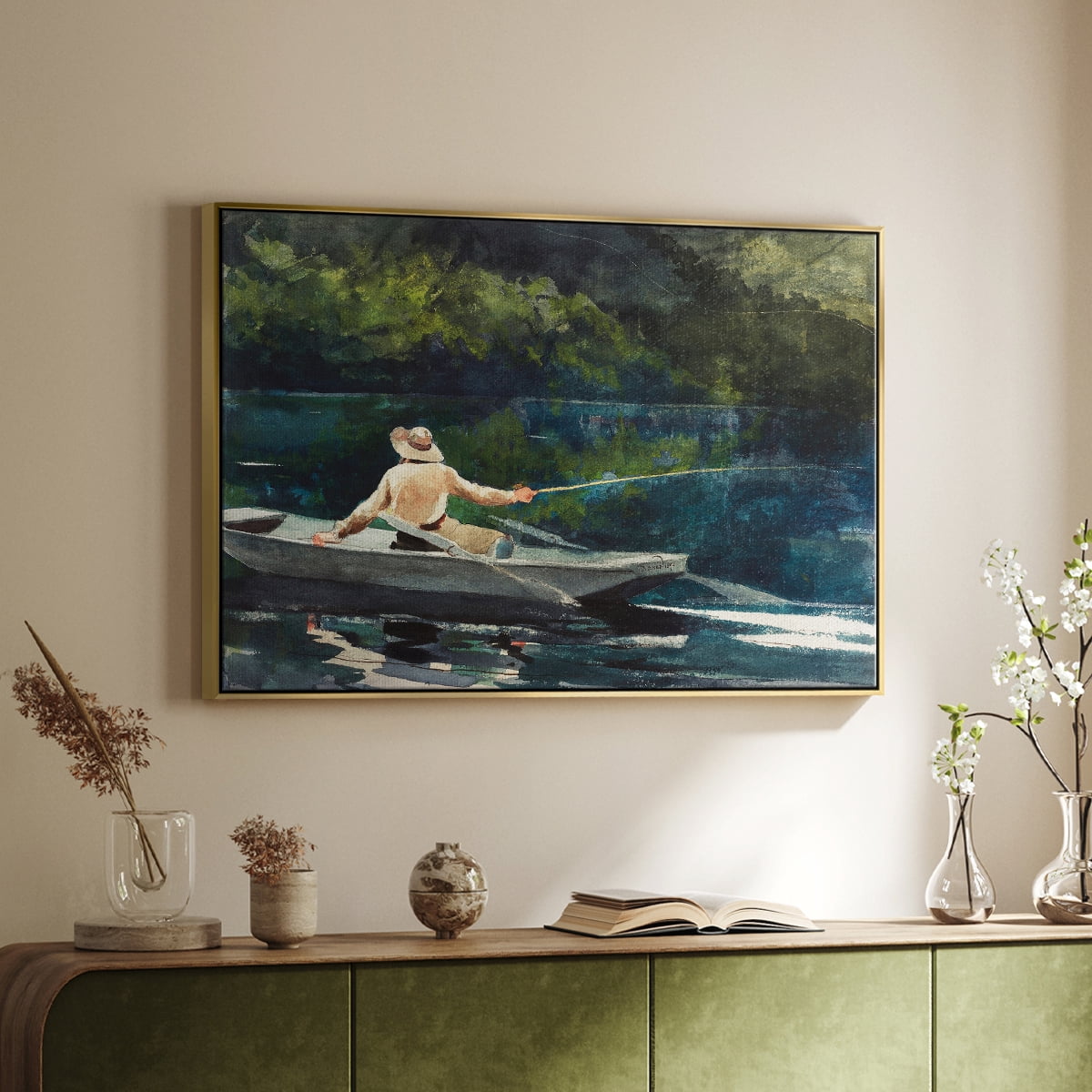 Vintage Landscape-CXXXVII By Wexford Home Framed in Gold Wood Gallery Wrapped Canvas 25 in. x 37 in.