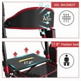 thumbnail image 4 of Rollator Walker with 18" Seat, 350lbs Capacity Lightweight Aluminum Frame 8" All-Terrain Wheels 6-Level Height Adjustable for Seniors, Red, 4 of 8