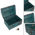 thumbnail image 3 of Vintage Wooden Boxes With Lock, Decorative Wooden Storage Box Treasure Jewelry Chest, Decorative Large Wood Box with Lid Wood Box Chest Case Holder Organizer for Jewelry Storage, 3 of 9