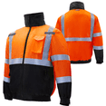 thumbnail image 2 of JORESTECH Hi-Vis Safety Bomber Jacket, ANSI Class 3 (Orange, 3XL), 2 of 6