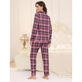 thumbnail image 6 of Aiyino Women's Soft Plaid Pajamas Long-Sleeve Button Front Shirt and Pant Pajama Set with Pockets, 6 of 6