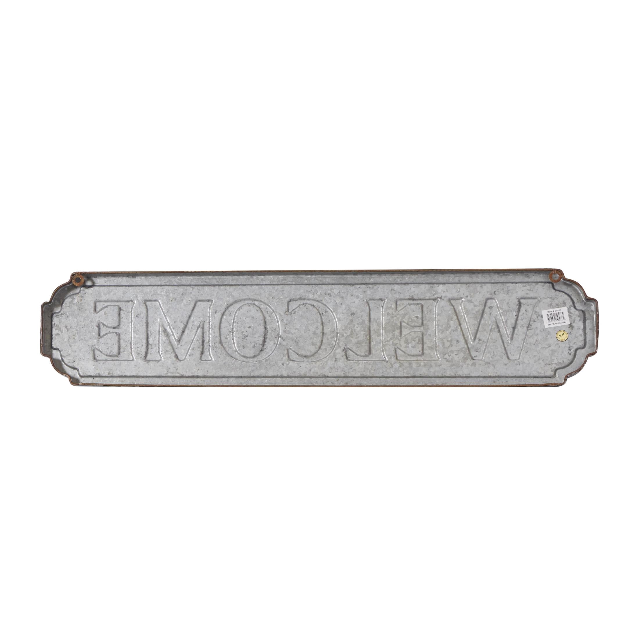 DecMode Brown Metal Welcome Sign Wall Decor