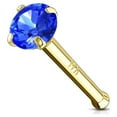 thumbnail image 1 of Nose Stud Ring 14 Karat Solid Gold Prong Set 2mm CZ 20g, 1 of 11
