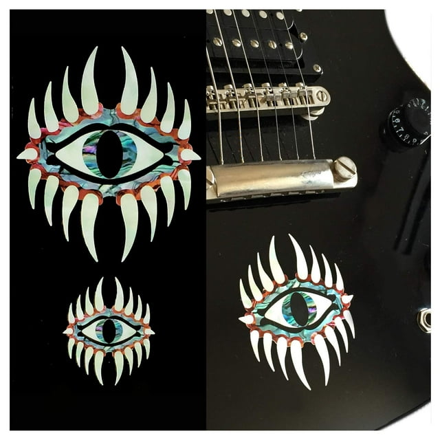 Conjunto De Ojos Místicos (Grandes Y Pequeños) Con Incrustaciones De Tema De Abulón, Calcomanía Para Guitarra Y Bajo
