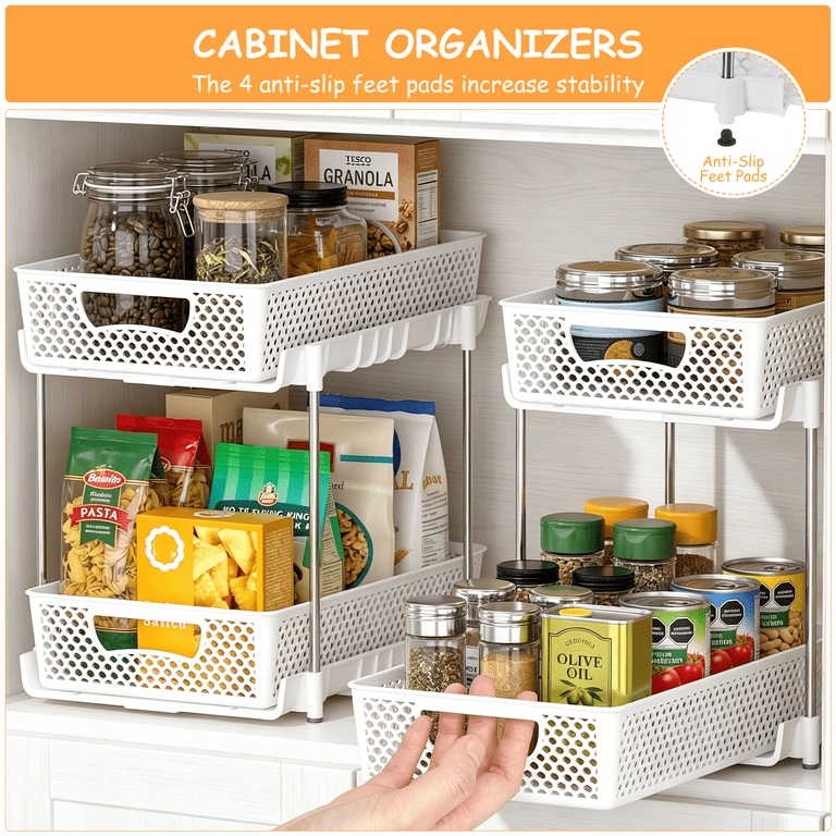 TAIMASI 4-Pack Pull Out Bathroom Organizers, 2-Tier photo 5