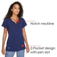 thumbnail image 5 of Grey's Anatomy Signature 2121 2 Pocket Notch Neck Top-Indigo-L, 5 of 7