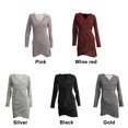 thumbnail image 4 of Vestido corto ajustado de fiesta de cóctel con escote en V y manga larga sexy para mujer, vestido de fiesta de otoño e invierno de manga larga, vestido corto ajustado de fiesta para club, 4 of 4