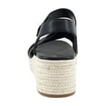thumbnail image 4 of Vionic Women's Saratoga Espadrille Wedge Sandal Black Leather 11W, 4 of 8