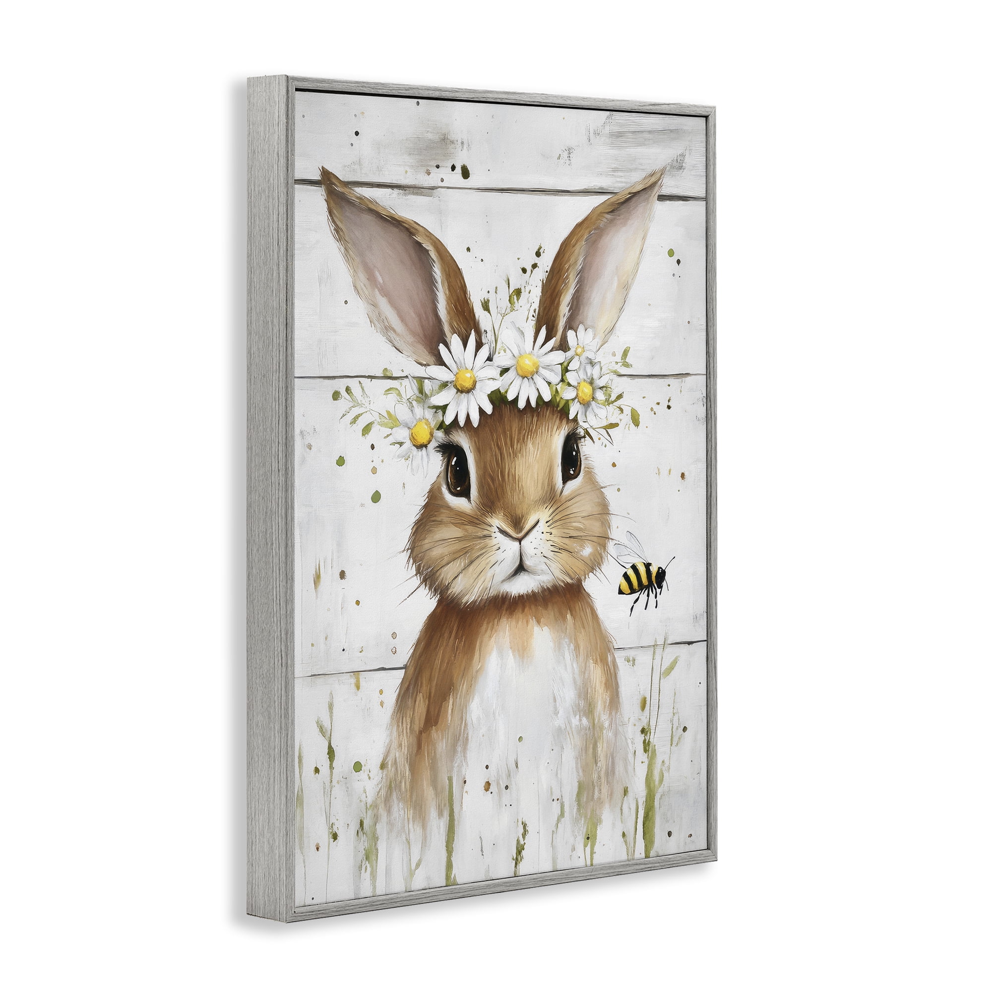Stupell Industries The Bunny & The Bee Gray Framed Giclee Art, design by Tina LeCour