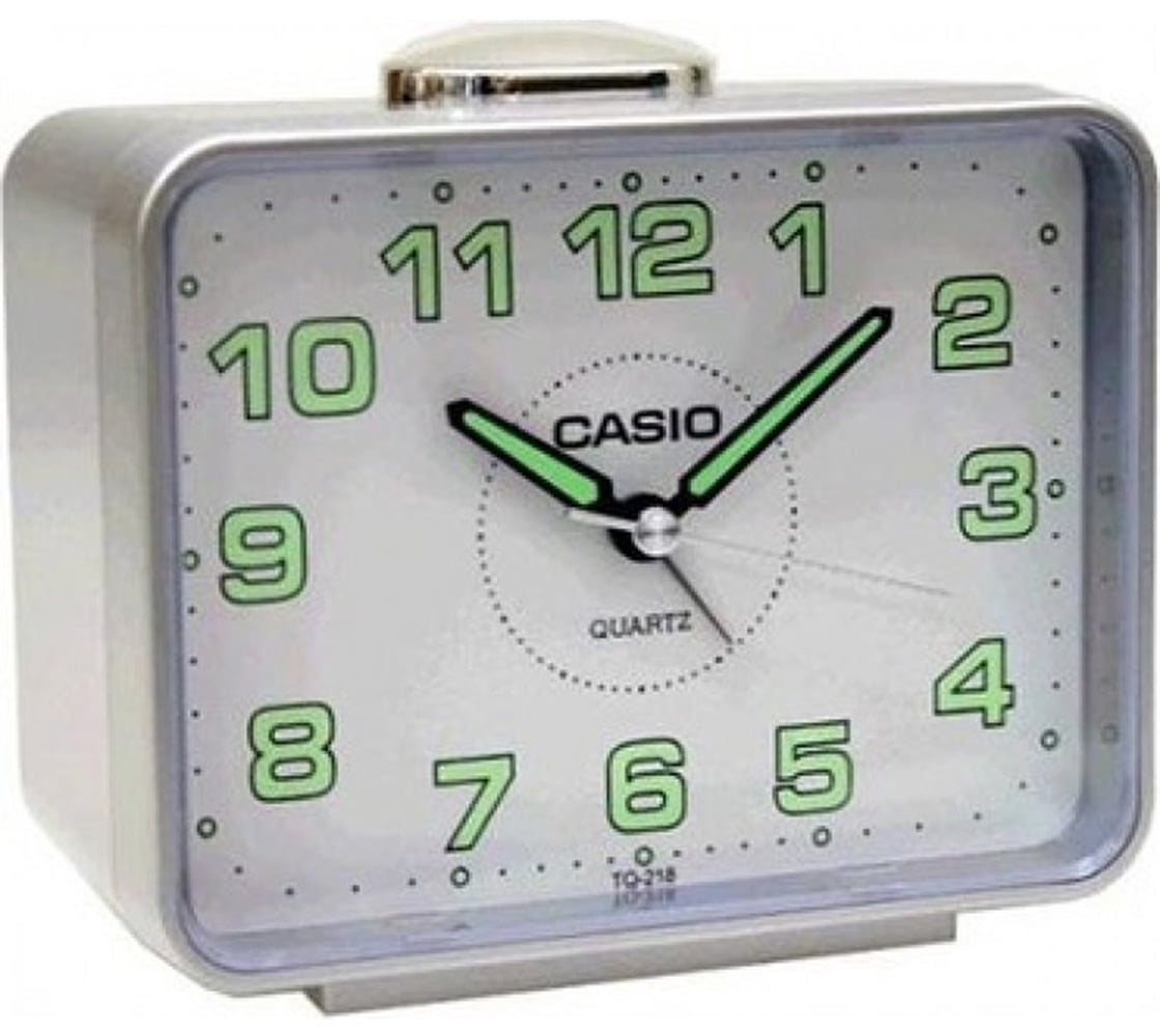 Casio Analog Quartz Snooze Beep Alarm Clock (Silver) TQ2188D