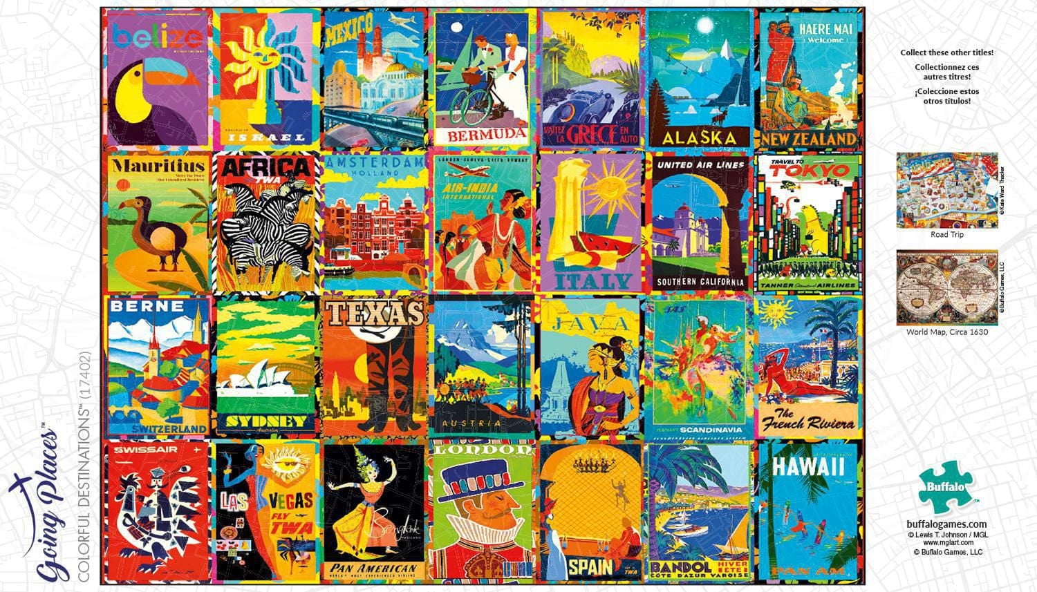 Buffalo Games Le puzzle Going Places Colorful Destinations en 750 pièces
