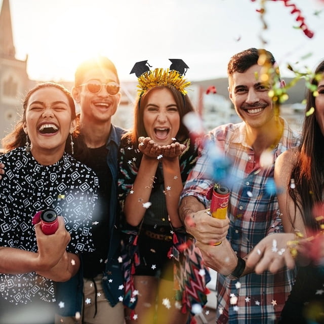 WEUVEB 2Ud Diademas Negras Para Graduación Con De Birrete Creativo Y Para Fiestas