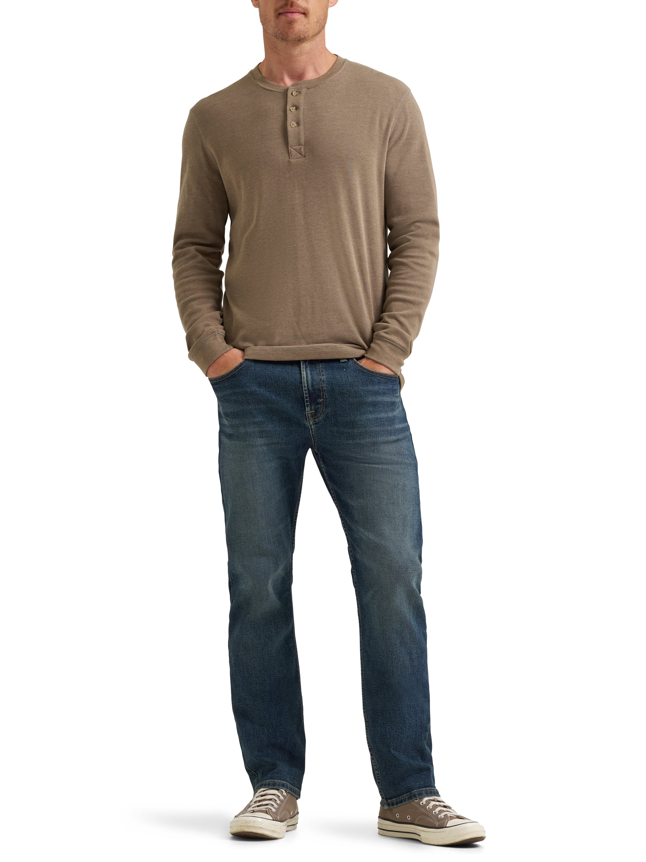 Wrangler® Men's Long Sleeve Henley Shirt, Sizes S-3XL