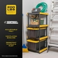 thumbnail image 4 of BLACK & YELLOW® 4-Tier Heavy Duty Plastic Storage Shelving Unit, 100lbs/shelf (55”H x 24”W x 20”D), for Indoor/Outdoor Organization, Modular Rack, Extremely Durable®, Made in The USA, 4 of 8
