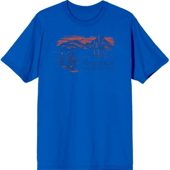 Americana America The Beautiful Men's Blue Crew Neck Short Sleeve Tee-XXL