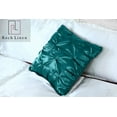 thumbnail image 3 of Roch Linen Set of 2 Pintuck Design Throw Pillow Cover ( 16x16 inch) Silky Soft Shiny Decorative Satin Cushion Cover for Bed Sofa Couch !!(Teal), 3 of 6