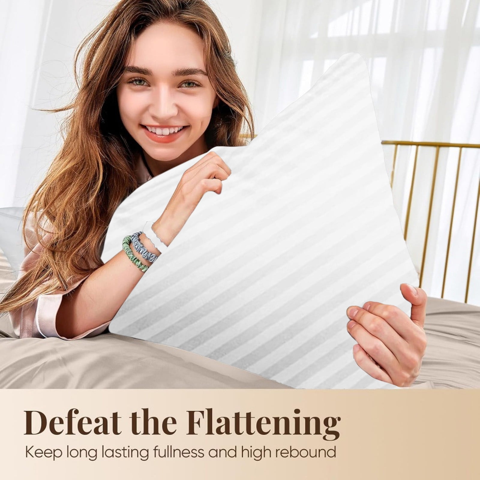 Fareti Bed Pillows Queen Size Set of 2, Hotel Collection for Back, Stomach or Side Sleepers