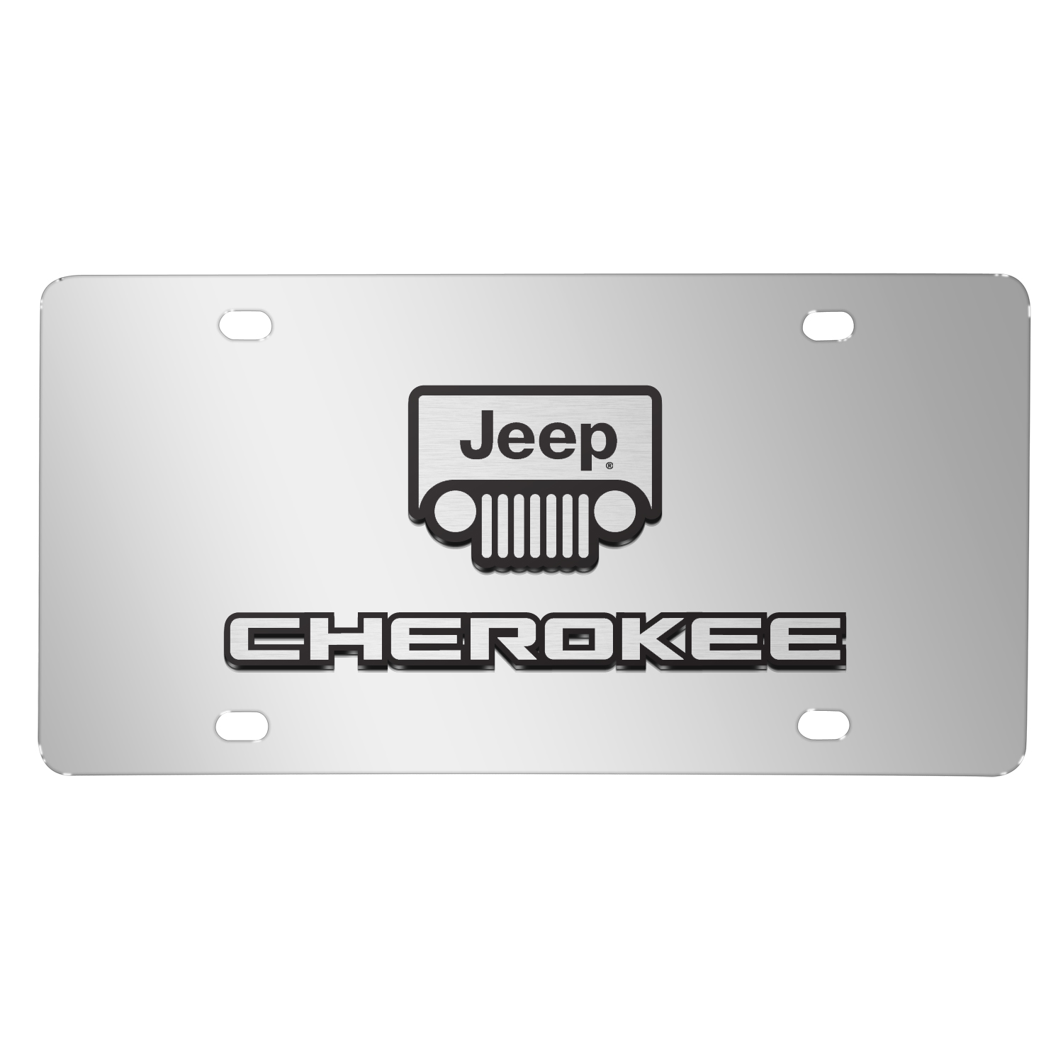 Jeep Red 3D Logo License Plate Frame – Chrome Stainless Steel – IPick Image