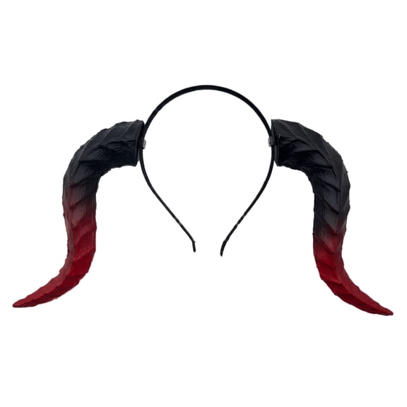 Dragon Horns Headband, Curved Fantasy Hair Hoop for Cosplay Costume, Black Gothic Demon Devil Dress Up for Halloween Party Stage Cosplay Carnival