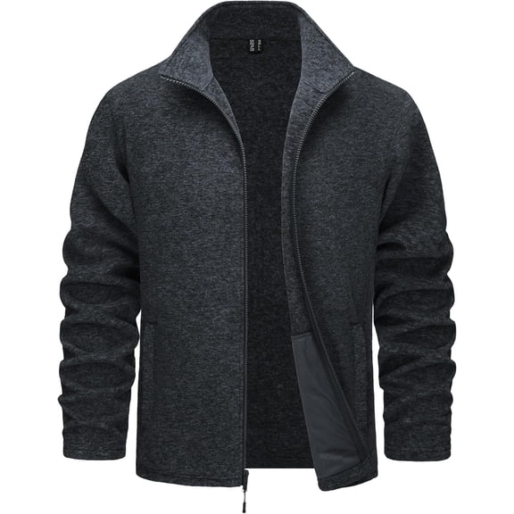Men's Fleece Jackets Full Zip Lightweight Jacket Casual Soft Warm Coats with Pockets