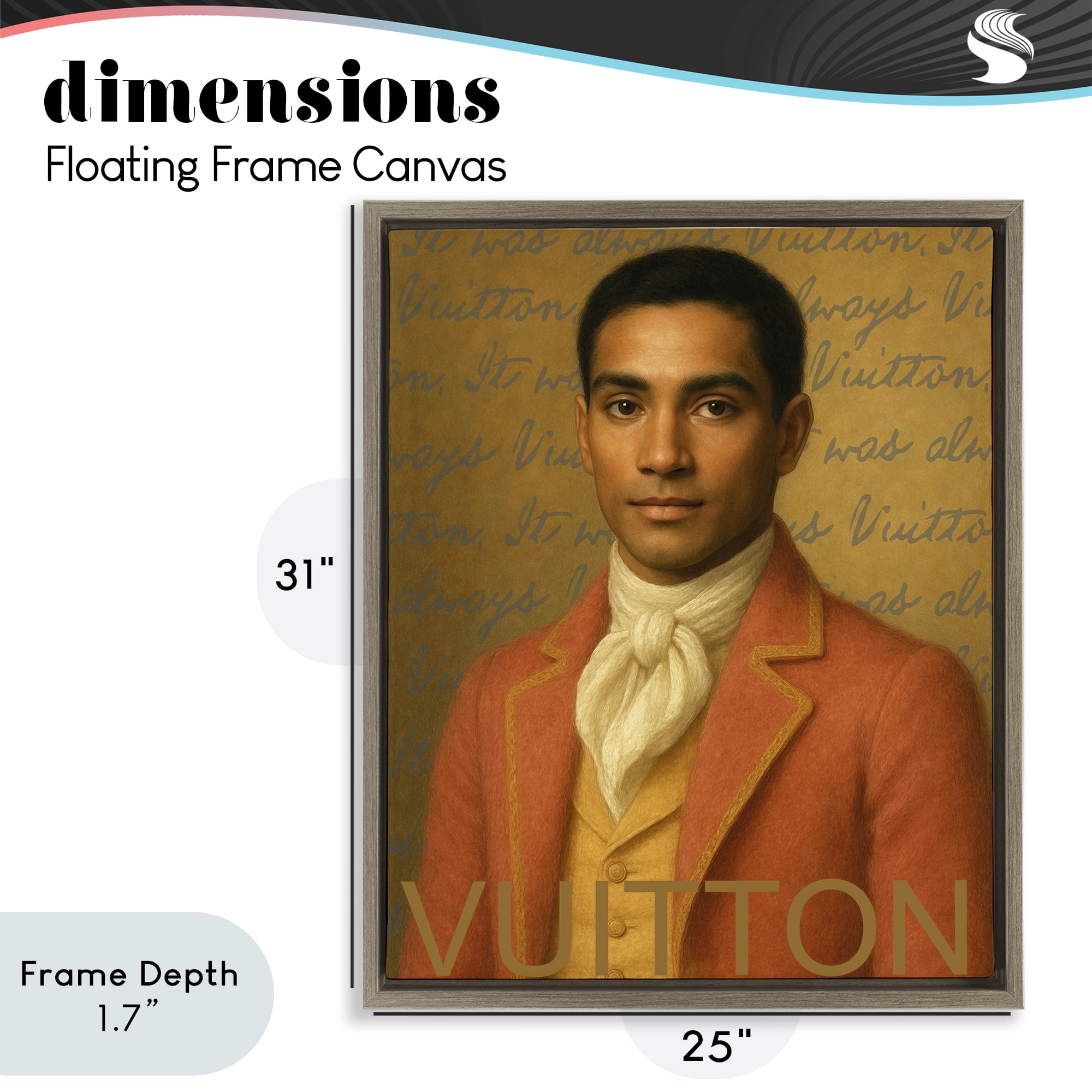 Stupell Industries Vintage Fashion Gent Brown Framed Floater Canvas Wall Art, design by Grotto Studios