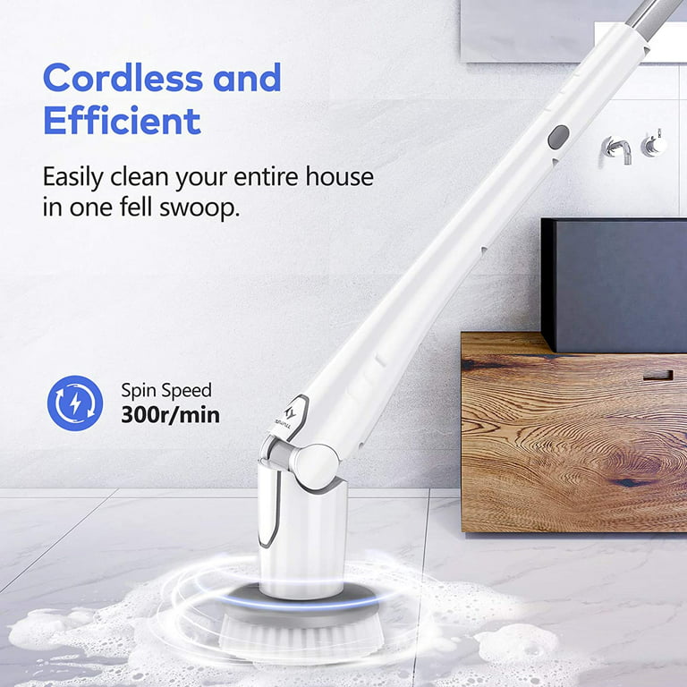 Tilswall Electric Spin Scrubber, Cordless Grout Shower 360 Power