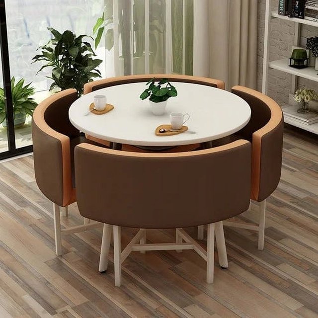 Simple Home Coffee Table with Seat, Lounge Bar, Negotiation Table, Tea Table, Dining Table, A Set of Table and Chair Combination My Lux Decor Round