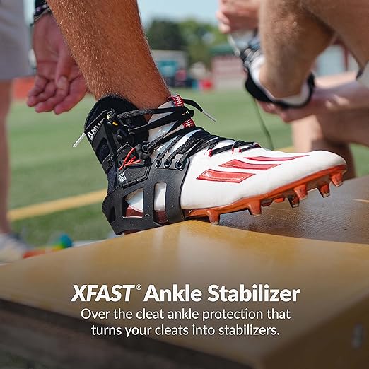 Disruptive Athletic XFAST Cleat Ankle Brace & Stabilizer, Ankle Support for Men and Women. Football, Soccer, Lacrosse, Rugby & More. Medium, Green (Single)
