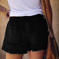 thumbnail image 4 of Women'S Summer Mid Waist Elastic Denim Shorts Stretchy Short Casual Hot Pants with Pockets Black L, 4 of 5
