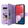 thumbnail image 4 of Dteck for Samsung Galaxy A13 5G Case, Samsung A13 4G Wallet Case for Women Men, Sturdy PU Leather Case Magnetic Flip Zipper Card Holder Wristlet Strap Kickstand Phone Case,Purple, 4 of 7