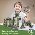 thumbnail image 3 of ENP City Building Set, 677 Pcs Army Military Building Block Kit for Kids, Army Rescue Tower Building Toys, Gift for Boy Girls 6-12, Green, 3 of 7