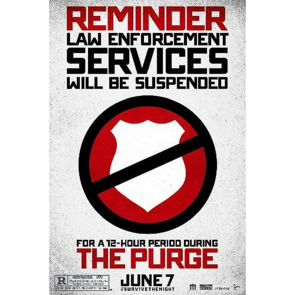 The Purge Movie poster Metal Sign 8inx 12in Metal Art Print 8x12 Square Adults Poster Time