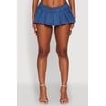 thumbnail image 4 of Women's Denim Pleated Micro Skirt with Shorts Lining, 4 of 6