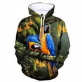 thumbnail image 2 of Sudadera con capucha con estampado 3D de pájaro y loro para hombre, divertida sudadera con estampado de animales, sudadera informal de manga larga holgada estilo Harajuku, 2 of 4