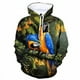 thumbnail image 2 of Sudadera con capucha con estampado 3D de pájaro y loro para hombre, divertida sudadera con estampado de animales, sudadera informal de manga larga holgada estilo Harajuku, 2 of 4